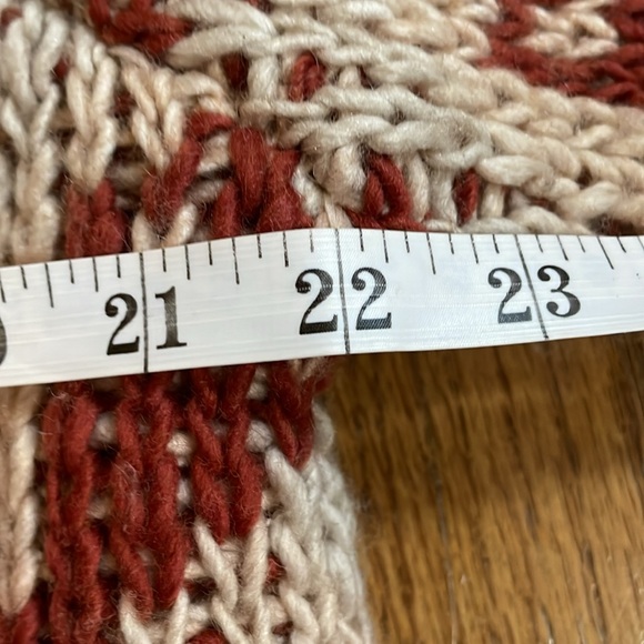 Free People Sz M Cream Peach & Rust Aztec Open Cardigan - Picture 5 of 7